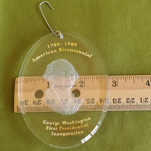 Hallmark George Washington bicentennial Acrylic Ornament Dated 1989 - Picture 8 of 15